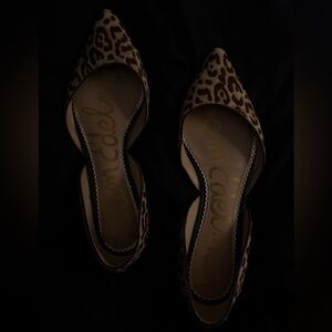 Sam Edelman Leopard Print Pointed Toe D'Orsay Flats